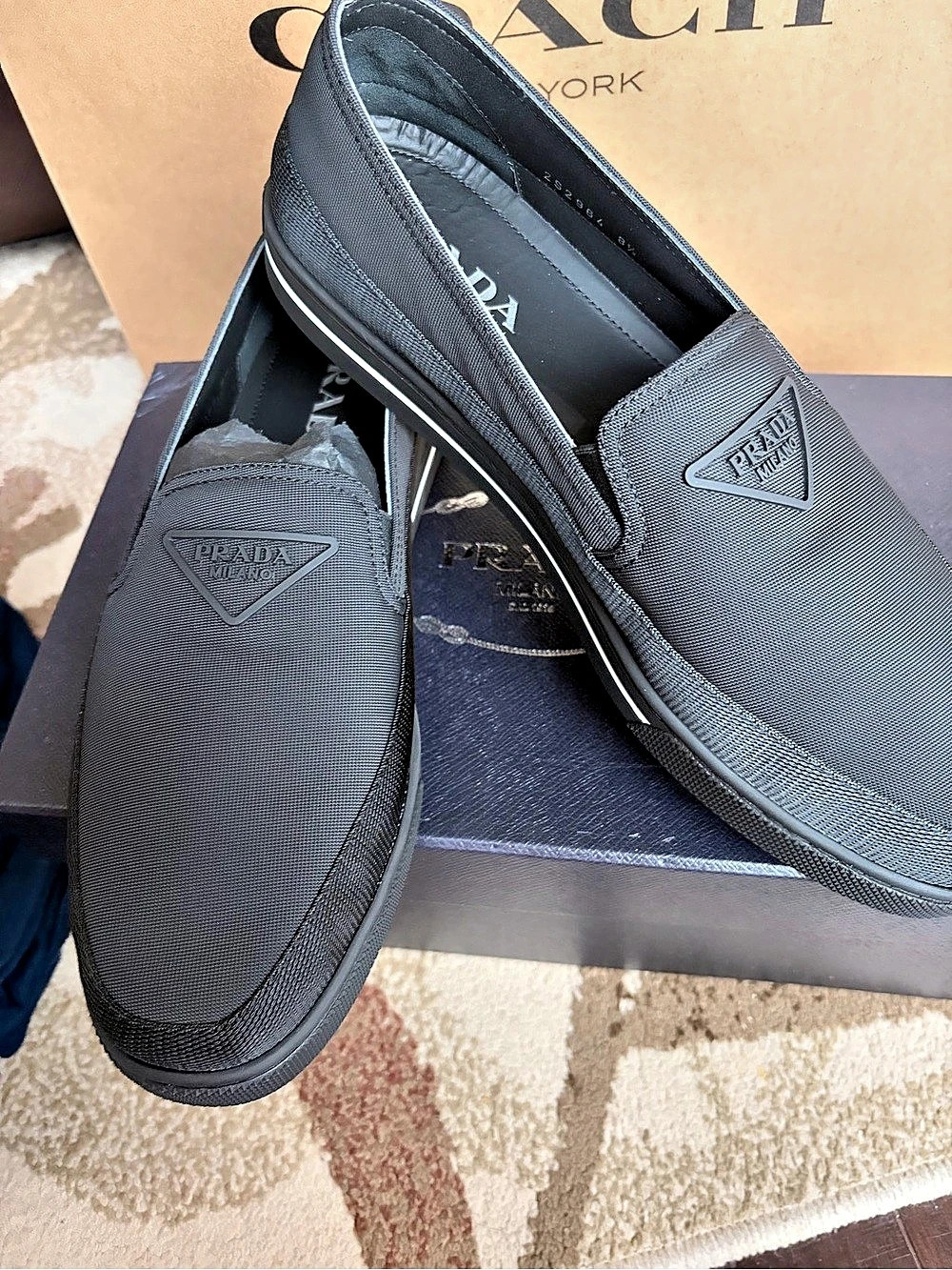 Prada Milano Nero Nylon Tech Slip On Sneakers Black 2S2964 Mens UK 8.5(US 9.5)